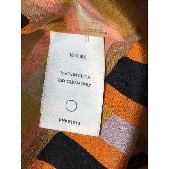 Tracy Reese Geometric Print Halter Hi Low Midi Dress 4 Silk - Picture 10 of 10